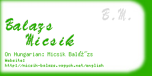 balazs micsik business card